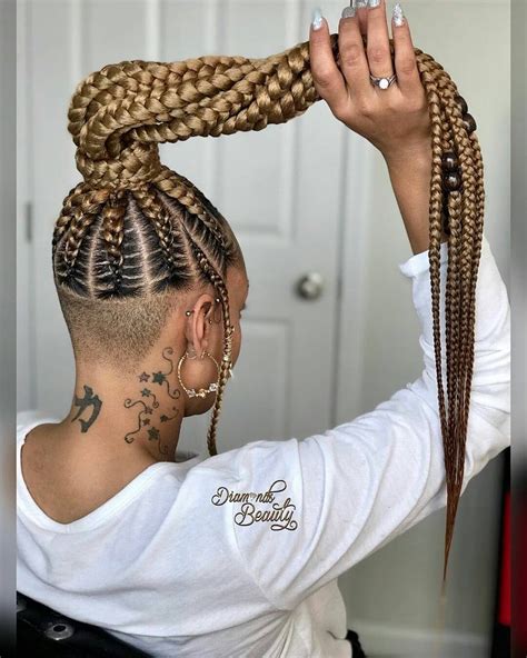 hairstyles with shaved sides and braids|goddess braids with shaved sides.